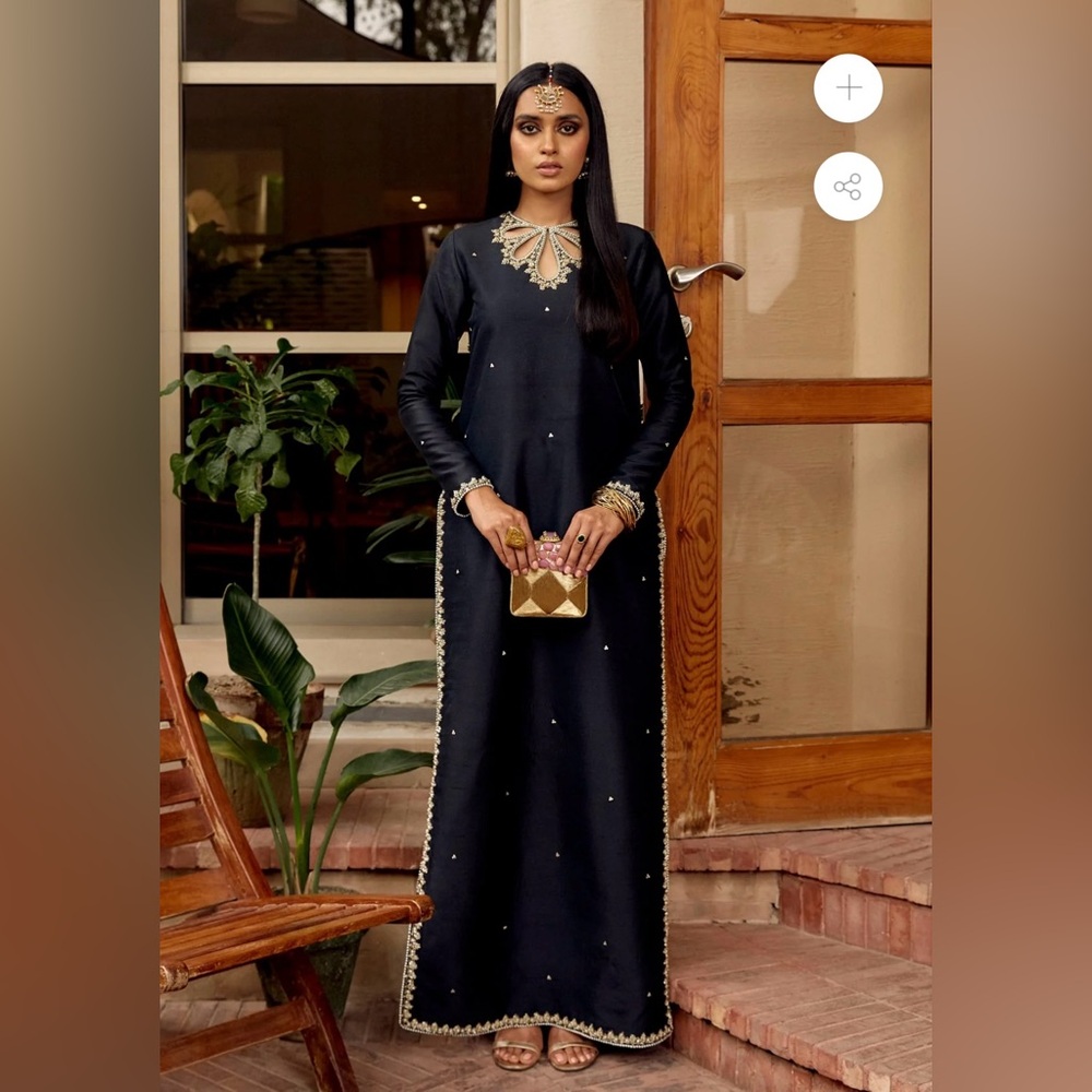 NEW Zainab Zulfiqar Black Embellished Dress